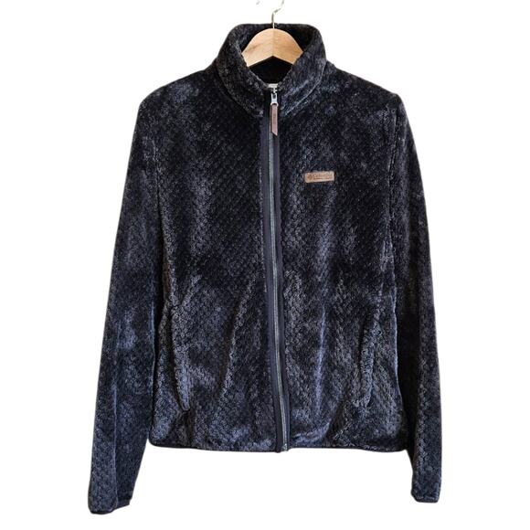 Columbia Fire Side Sherpa Full Zip Fleece Jacket Grey Women's Medium - Picture 1 of 8